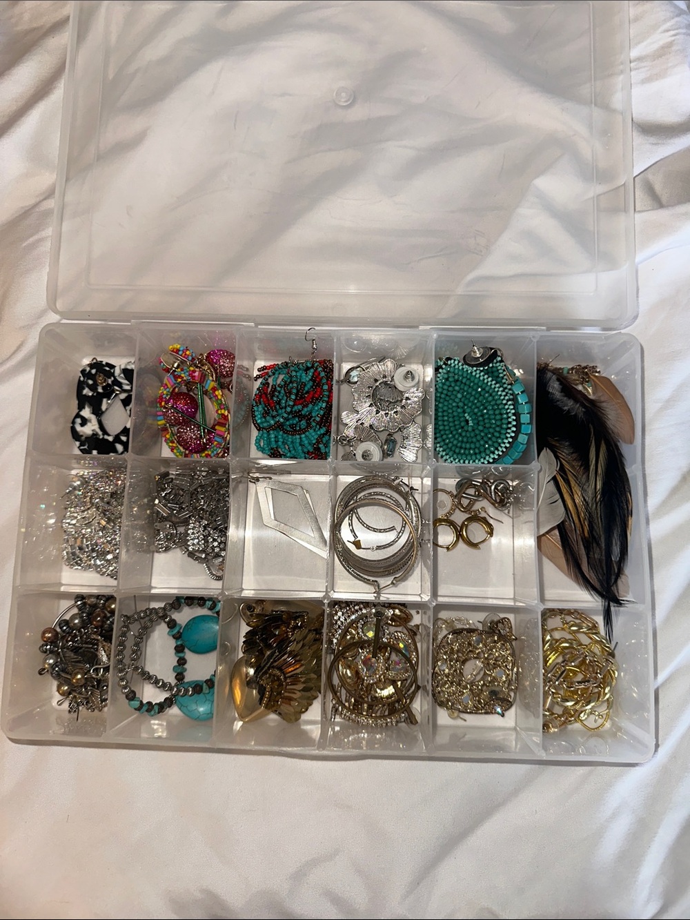 Assorted Women's Turquoise Beaded Earrings and Mixed Jewelry Set 20-30 pairs